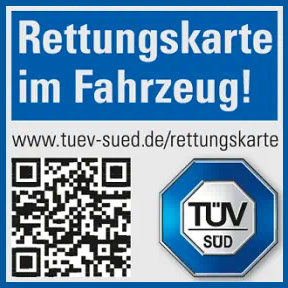Rettungskartenaufkleber der TÜ Technische Überwachung Taunus GmbH & Co. KG
